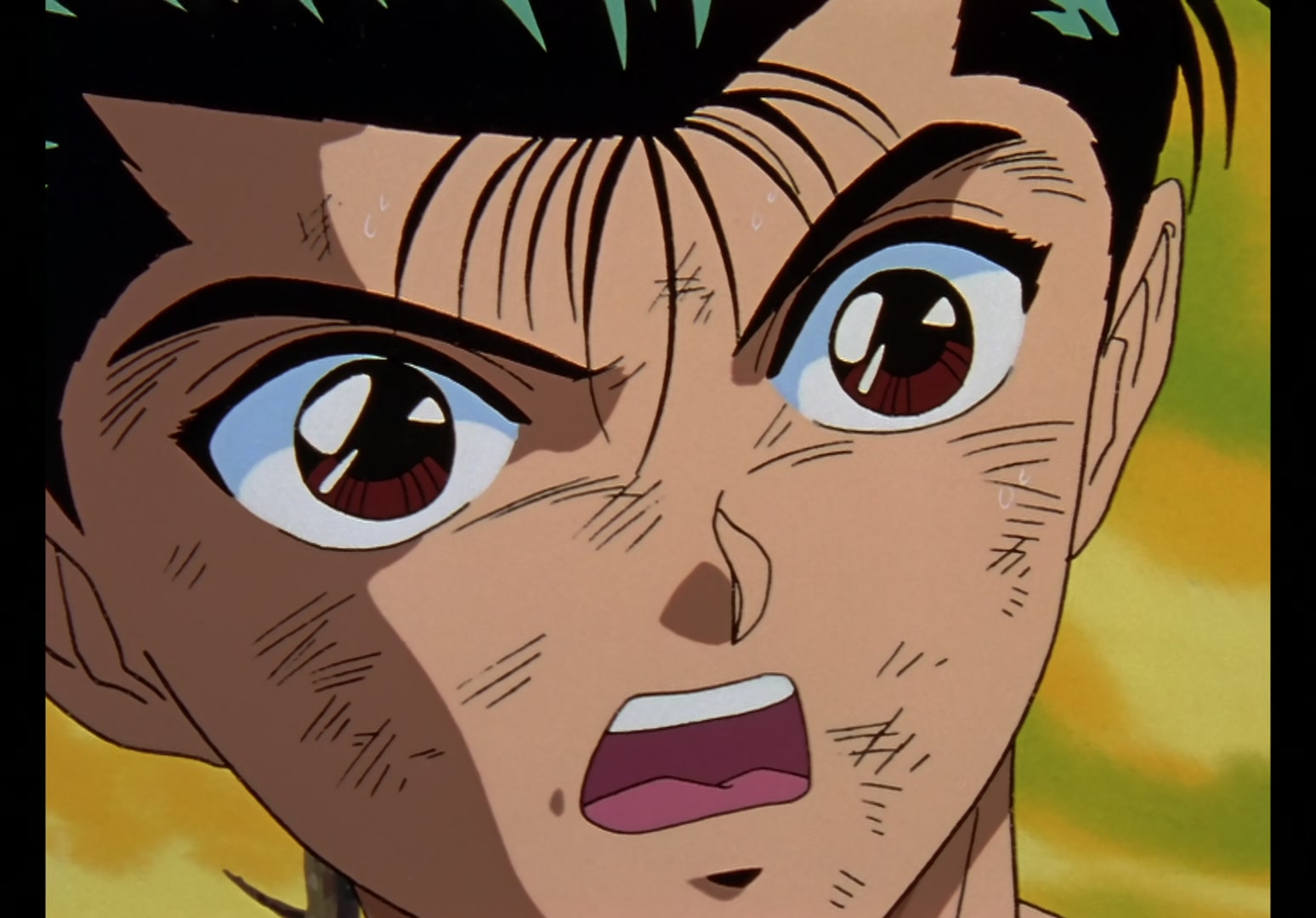 Yu Yu Hakusho Ep 13: Yusuke vs. Rando: 99 Attacks @ 00:03:32