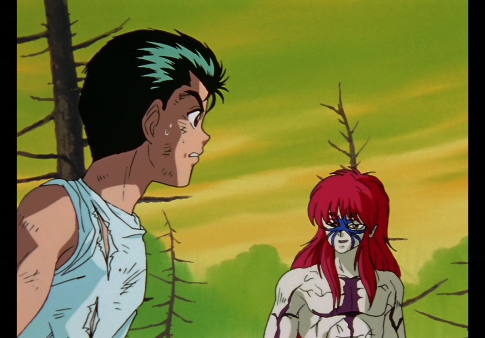 Yu Yu Hakusho Ep 13: Yusuke vs. Rando: 99 Attacks @ 00:03:35