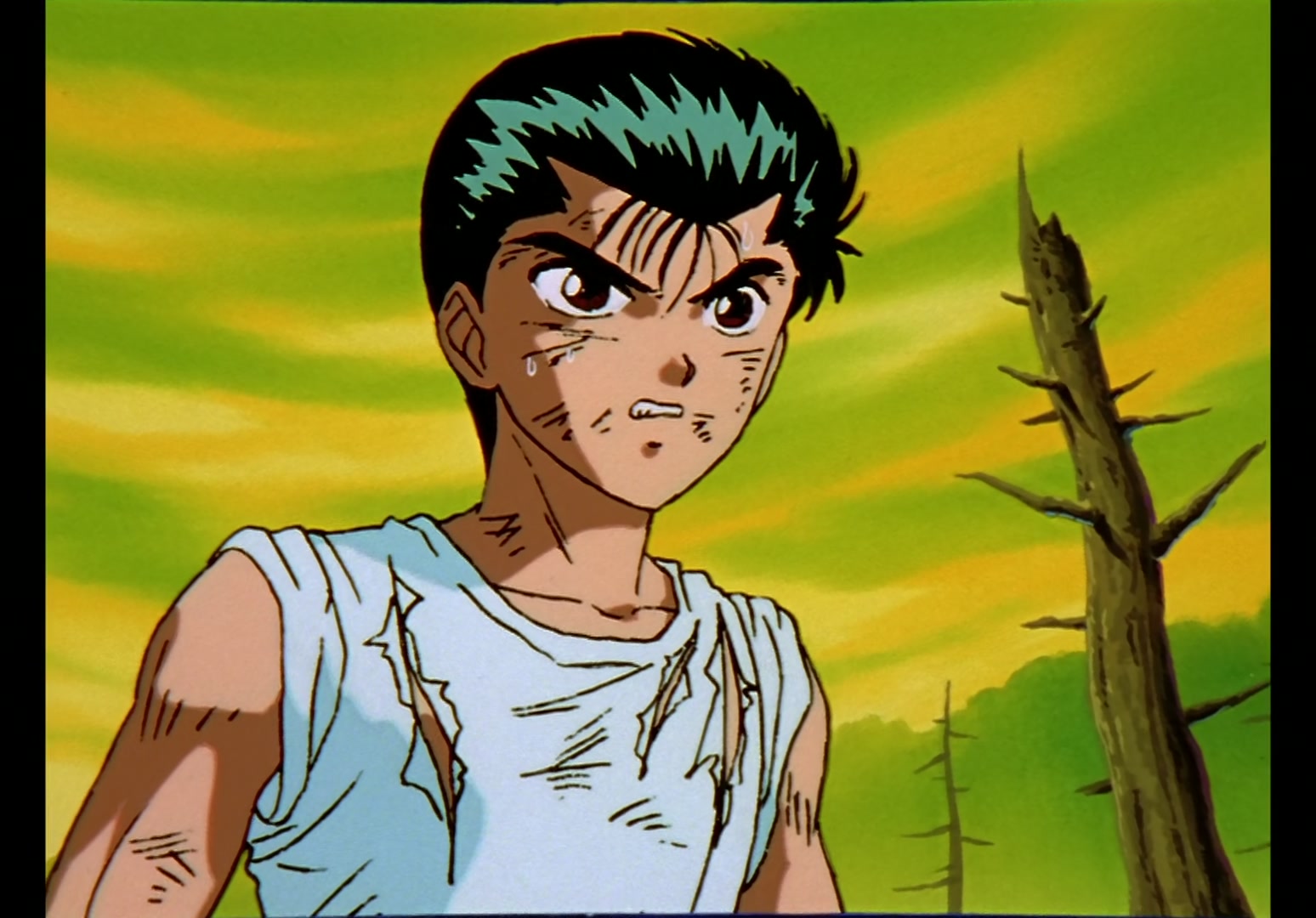 Yu Yu Hakusho Ep 13: Yusuke vs. Rando: 99 Attacks @ 00:04:02