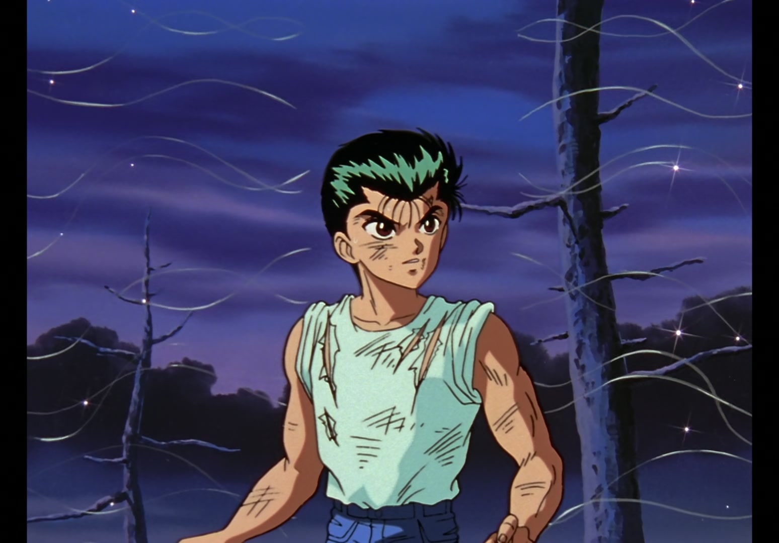 Yu Yu Hakusho Ep 13: Yusuke vs. Rando: 99 Attacks @ 00:04:25
