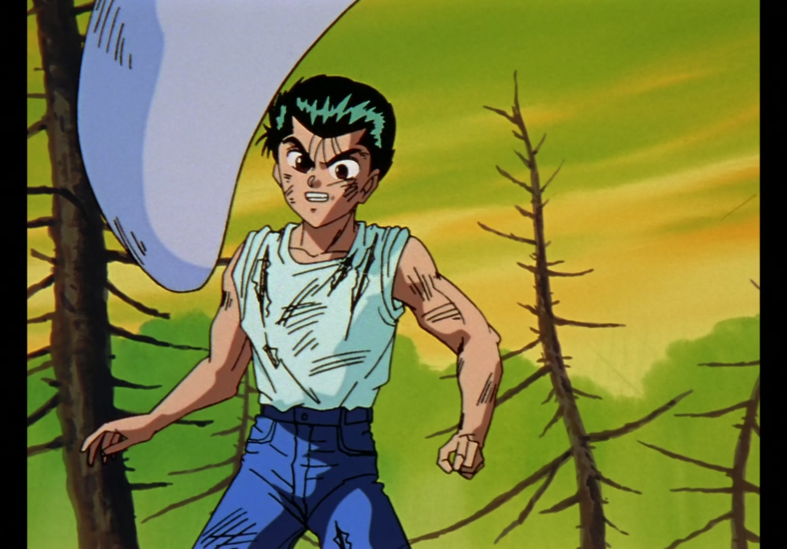 Yu Yu Hakusho Ep 13: Yusuke vs. Rando: 99 Attacks @ 00:04:44