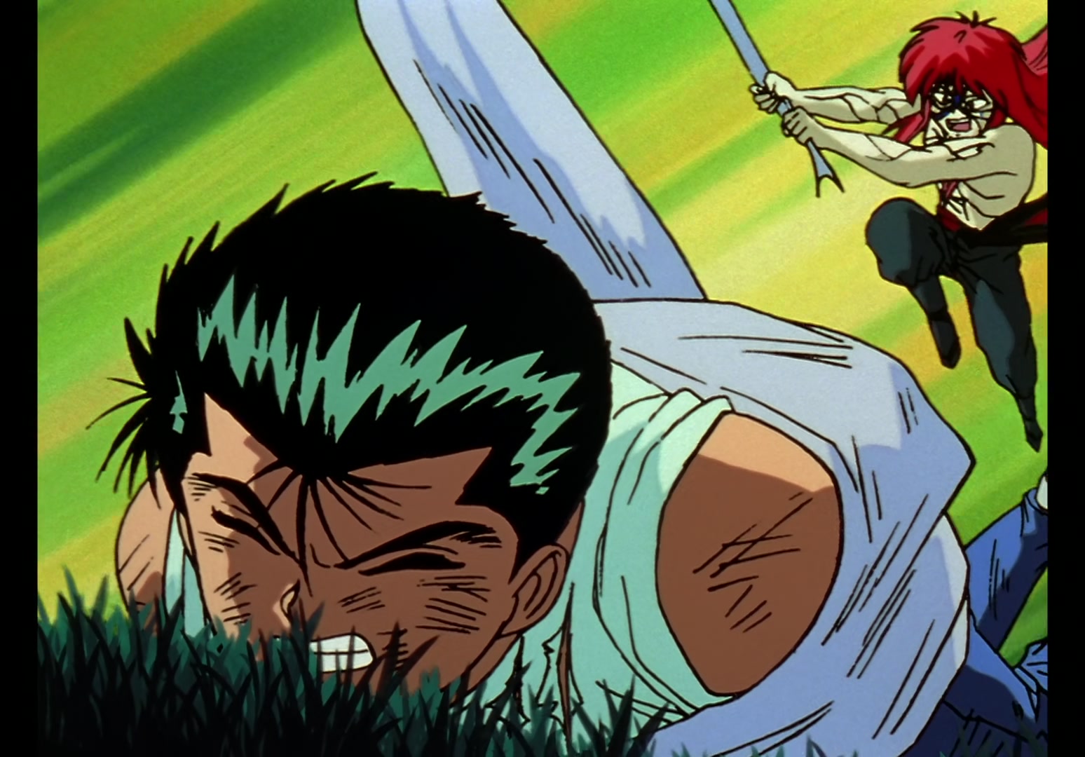 Yu Yu Hakusho Ep 13: Yusuke vs. Rando: 99 Attacks @ 00:06:11