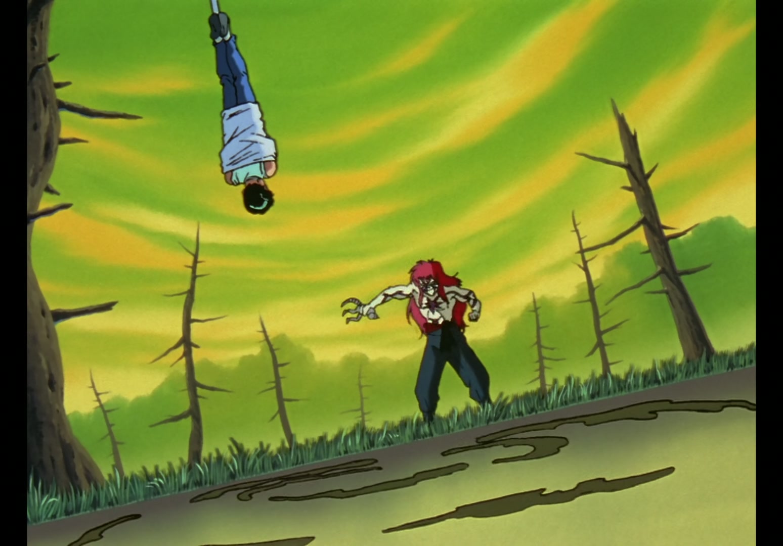 Yu Yu Hakusho Ep 13: Yusuke vs. Rando: 99 Attacks @ 00:08:42