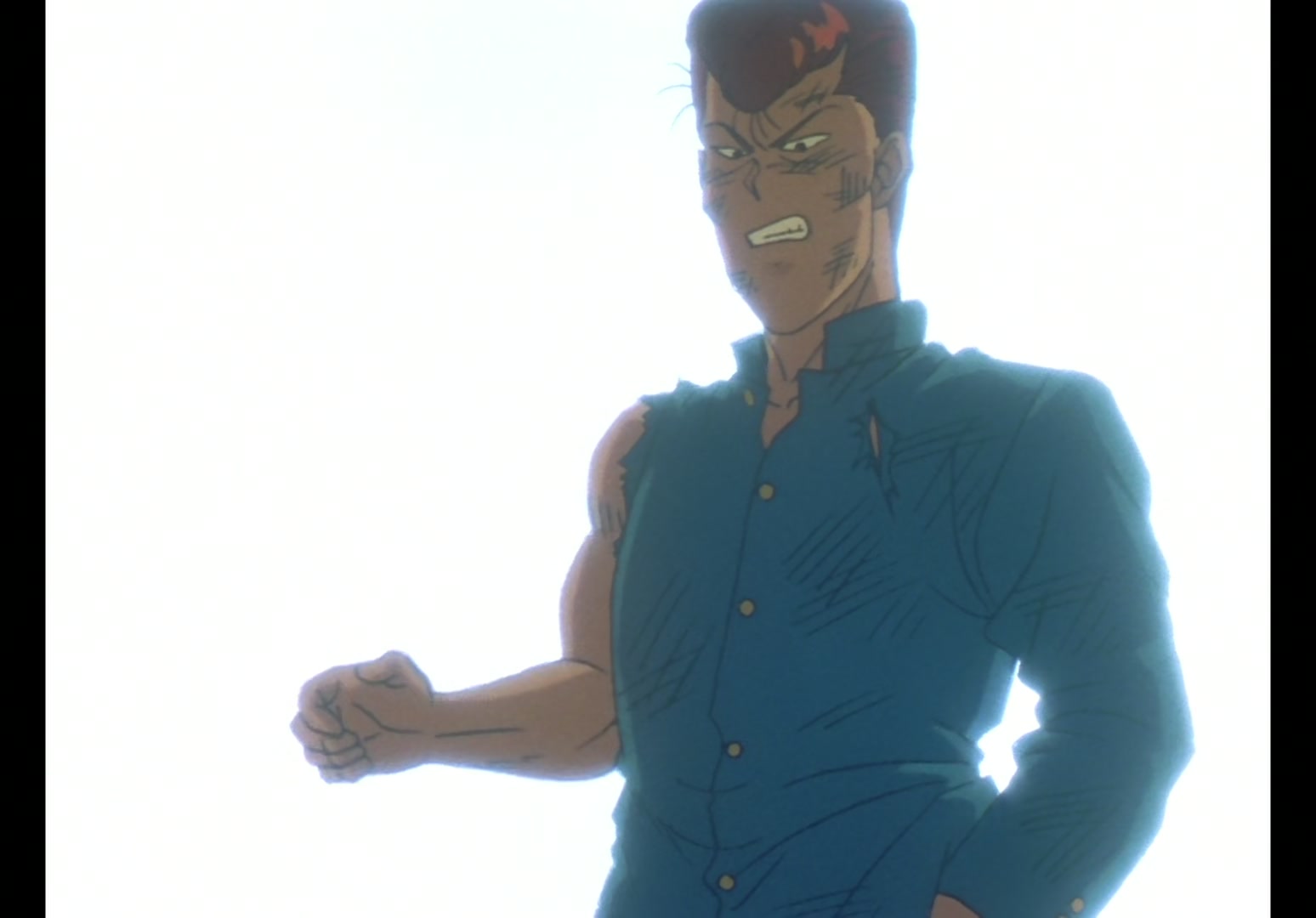 Yu Yu Hakusho Ep 13: Yusuke vs. Rando: 99 Attacks @ 00:12:34
