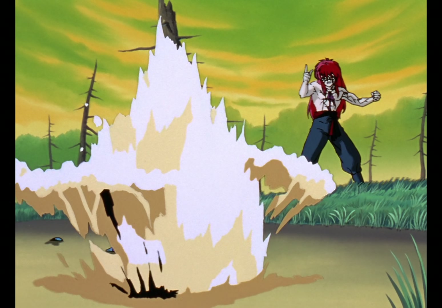 Yu Yu Hakusho Ep 13: Yusuke vs. Rando: 99 Attacks @ 00:14:24