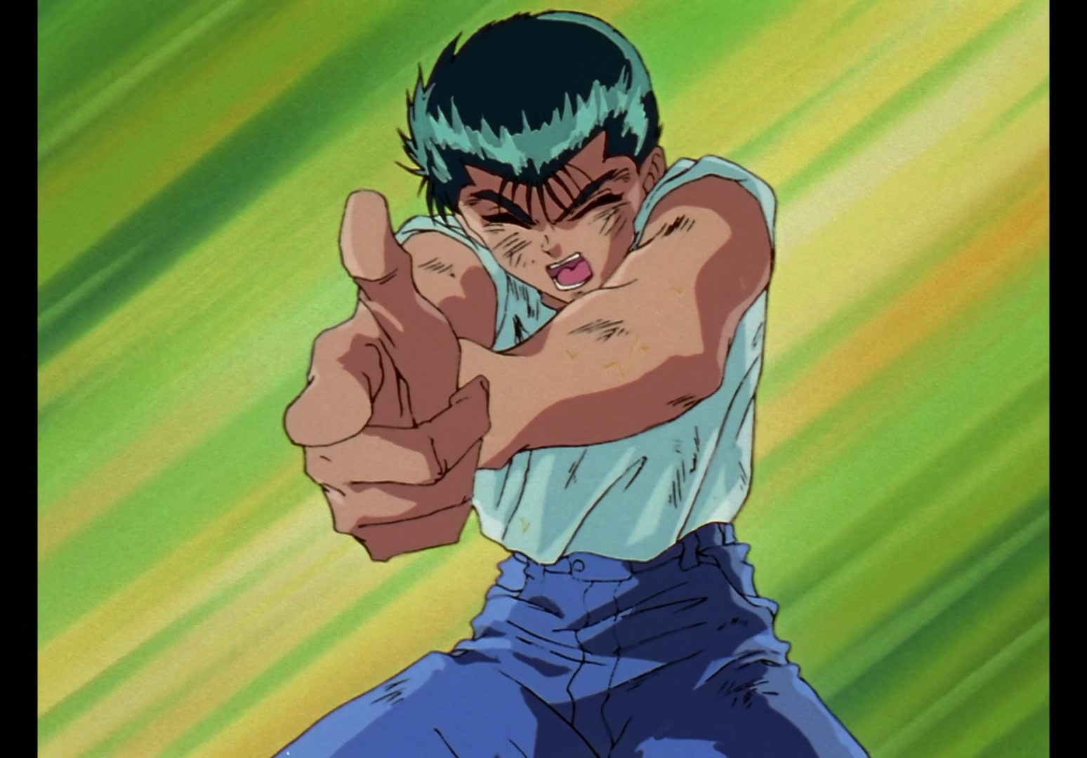 Yu Yu Hakusho Ep 13: Yusuke vs. Rando: 99 Attacks @ 00:14:39