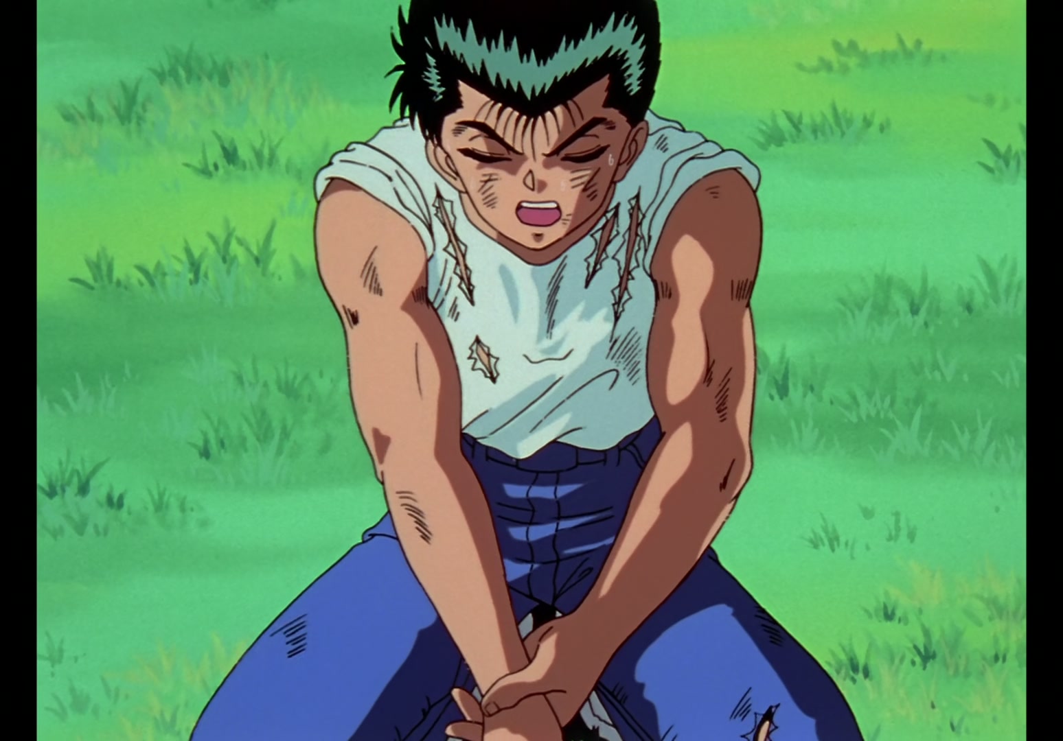 Yu Yu Hakusho Ep 13: Yusuke vs. Rando: 99 Attacks @ 00:15:17