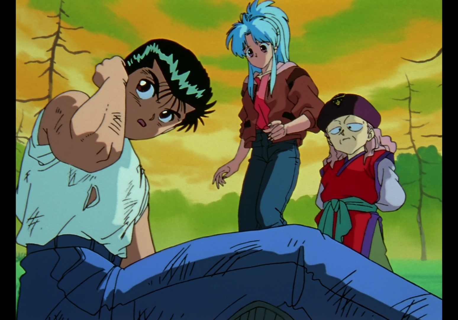 Yu Yu Hakusho Ep 13: Yusuke vs. Rando: 99 Attacks @ 00:18:53