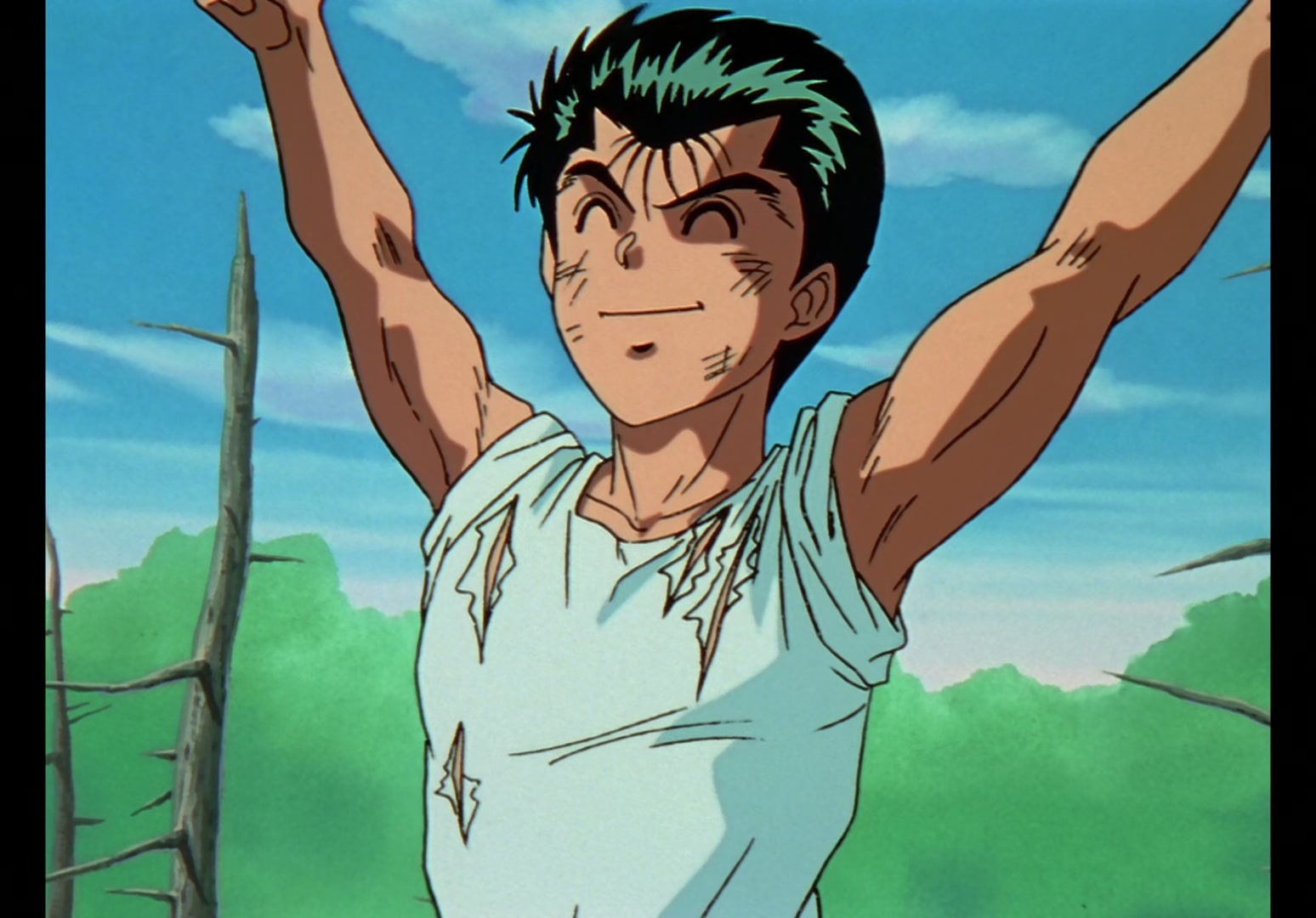 Yu Yu Hakusho Ep 13: Yusuke vs. Rando: 99 Attacks @ 00:20:58