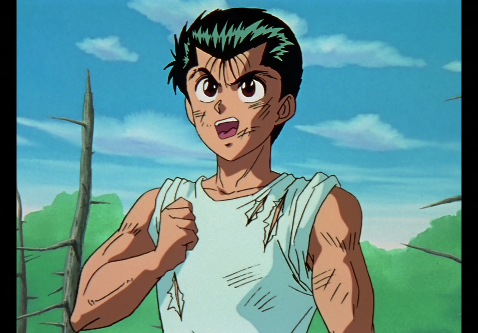 Yu Yu Hakusho Ep 13: Yusuke vs. Rando: 99 Attacks @ 00:21:02